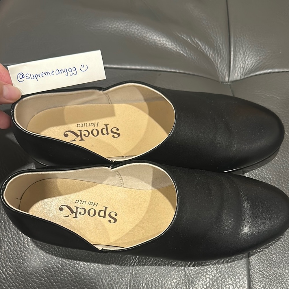 Spock Black Leather Slip-On Shoes